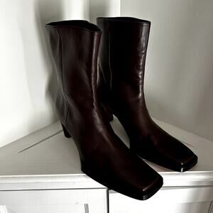 NEW FRAME Le Brooklyn Brown Leather Bootie Sz 41